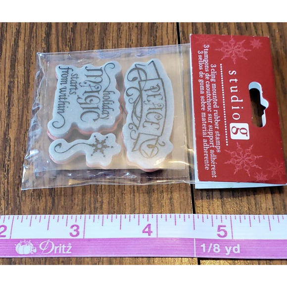 Studio G Holiday Christmas Theme 3 Pack Cling Mounted Rubber Stamps - Picture 3 of 5